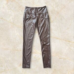 Brown Faux Leather Pants